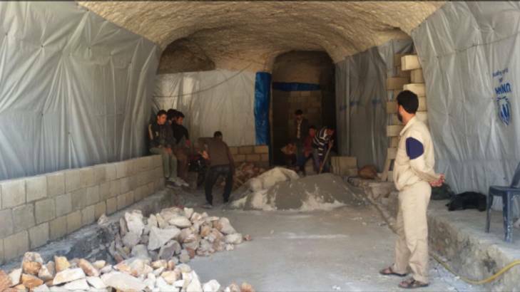 The hospital was constructed in a cave to protect from air strikes. Photo: UOSSM