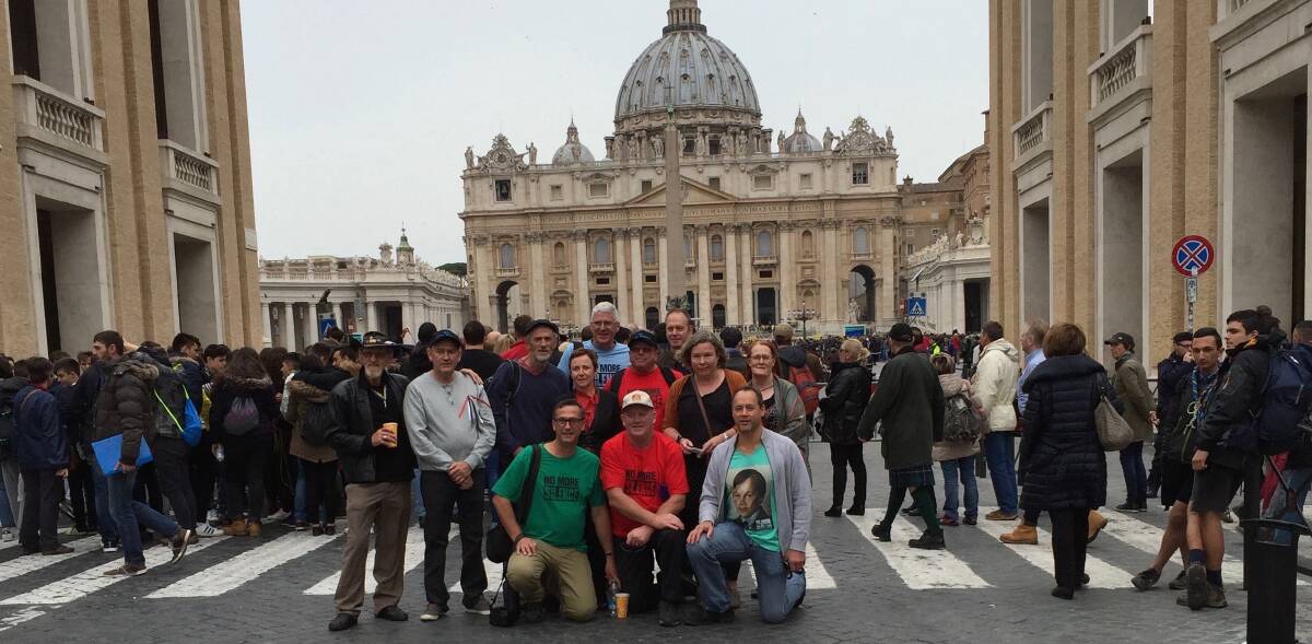 The survivors and supporters in Rome. Picture:  Melissa Cuunningham