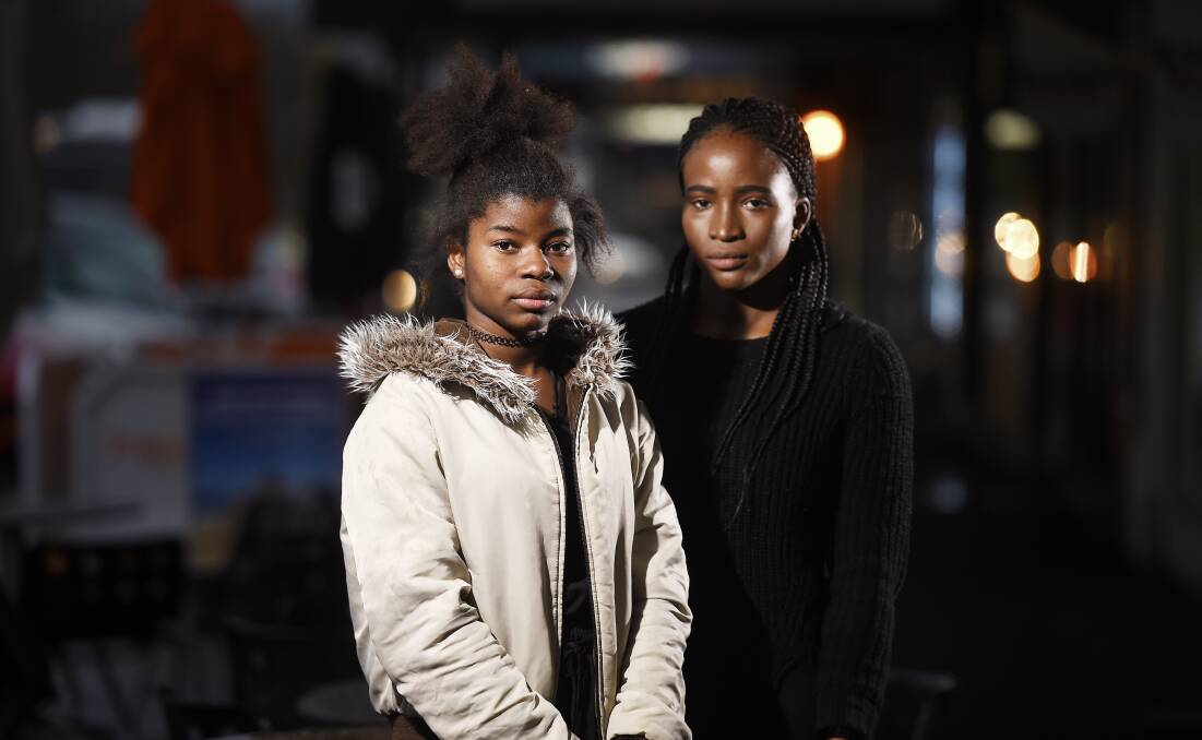 ANGUISH: Benedicta Amedegnato and Peace Douhadji were shocked by a racist attack  on Sturt Street this week