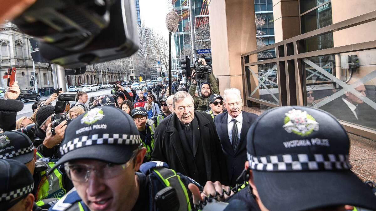 Cardinal Pell at an earlier hearing in the case