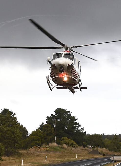 A 17-year-old footballer was airlifted to Melbourne following the fall.