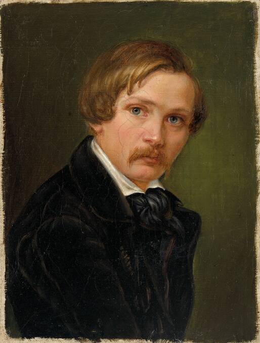 Attributed to Friedrich Boser: Portrait of Eugene von Guerard 1838–40 Oil on canvas 16.6 x 12.8 cm (image), 17.2 x 13.3 cm (canvas) NGV.