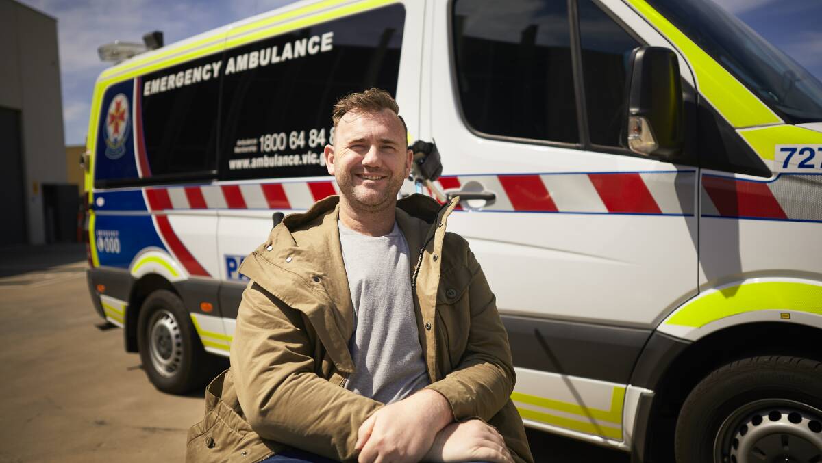 THANKFUL: Ballarat's Luke Taylor has been able to give his thanks to the people who saved his life after a horrific bicycle accident that has left him facing months of recovery. Picture: Luka Kauzlaric. 