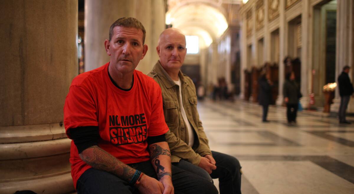 HARROWING: Sexual abuse survivors Paul Levey and Andrew Collins reflect on the cruel path that brought them to Rome. 