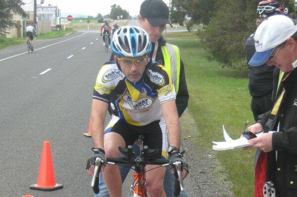 Charlie Stebbing at the start line for the BSCC senior time trial.