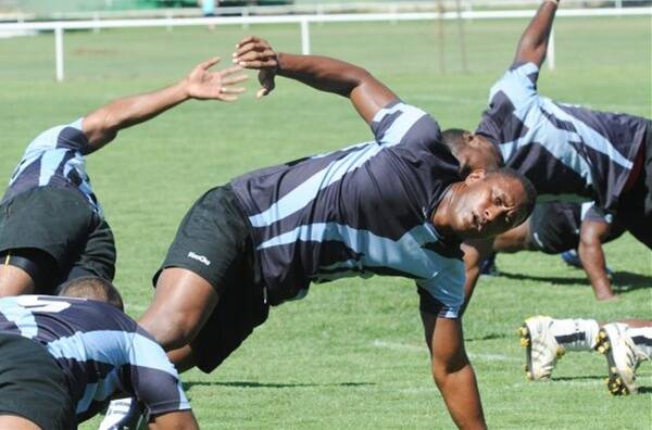 sharpening up: Fiji international rugby team’s Rupeni Nasiga during training at St Patrick’s College yesterday. Picture: Lachlan Bence