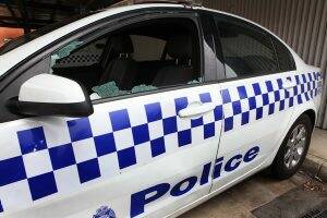 Police car smashed with concrete after Ballarat pub brawl