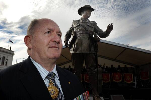 JOB DONE: Former ADF General Peter Cosgrove at the unveiling of a statue in tribute to Harold "Pompey" Elliott.
