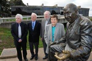 GOOD AS GOLD: Curator Roger Trudgeon and committee members Frank Nolan, Ian Smith and Nance Llewellyn.