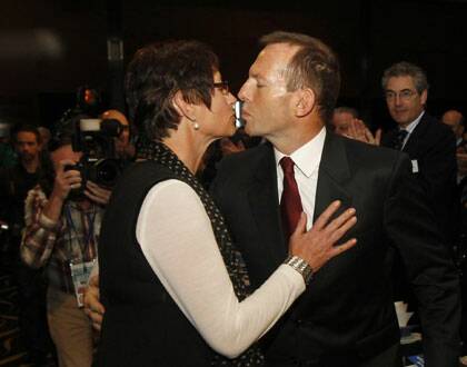 Everything a woman could want in a man ... Opposition Leader Tony Abbott and wife Margie.