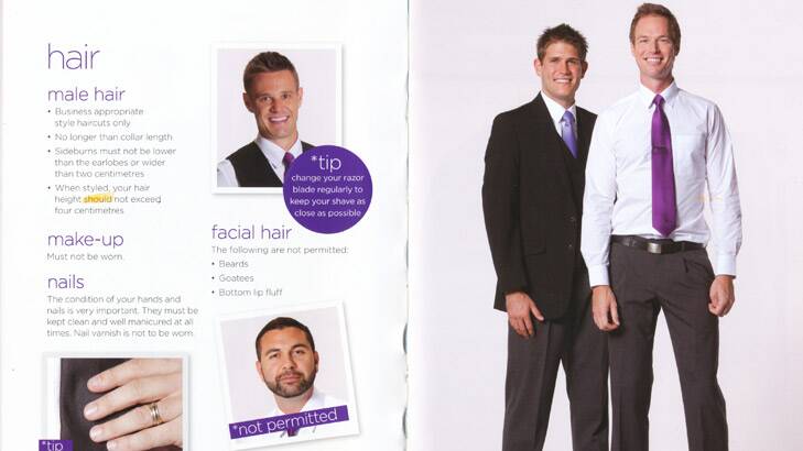 A page from the Virgin 'Lookbook', which dictates hair length, general grooming and dress code.