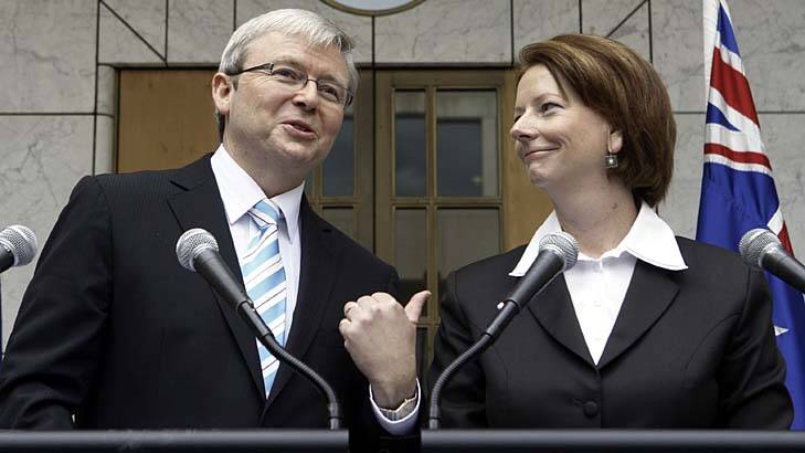 High-stakes move: Kevin Rudd and Julia Gillard are among the ministers served notice to surrender any documents relating to the Home Insulation Program. Photo: Andrew Meares  
