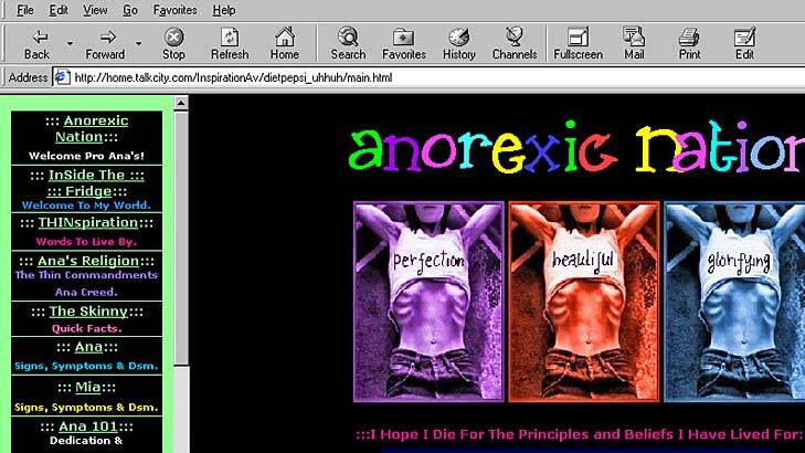 Eating Disorders Foundation of NSW estimates that there are more than one million pro- anorexia web sites.