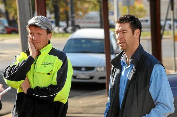 ON HAND: Matt Walsh, left, and Anthony Tuddenham tried to save the man at yesterday's gas leak.