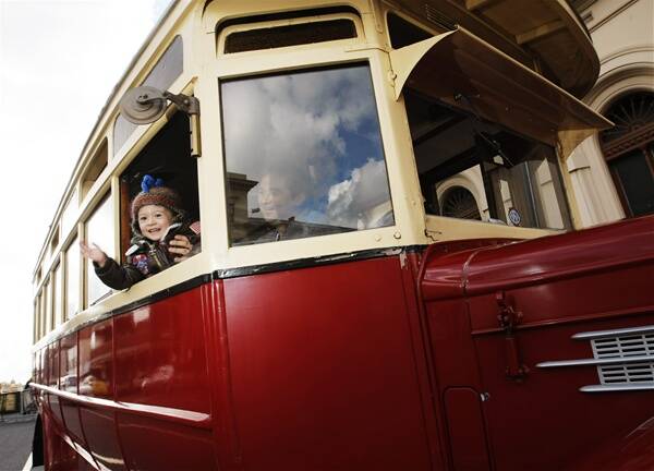 FUN RIDE: Benjamin Gilbert, 3, rides the vintage bus yesterday as part of the Heritage Weekend activities. Picture:Daniel Hartley-Allen