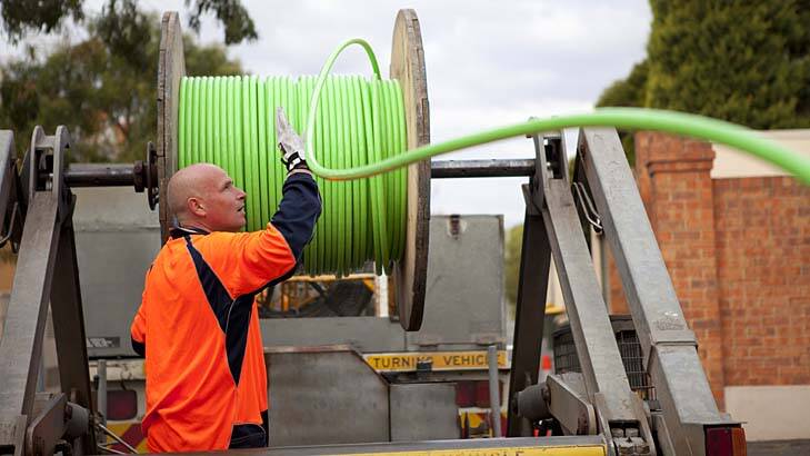 Communication spokesman Malcolm Turnbull says new houses are being left behind by slow NBN rollout. Photo: NBN Co