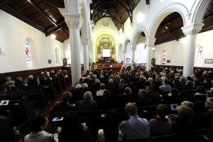 About 1400 mourners packed the church.