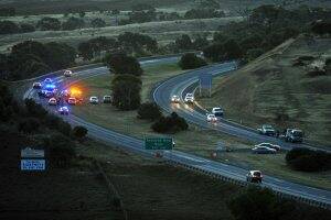 The Western Freeway crash scene.