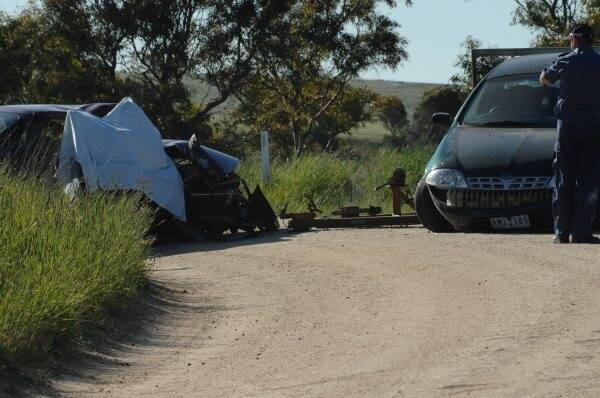 The scene of the fatal crash at Lake Goldsmith that killed 21-year-old Matthew George. Photo by Lachlan Bence.