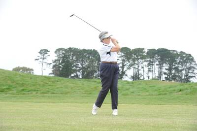 Lesley Brady from Ballarat Golf Club on the 18th.