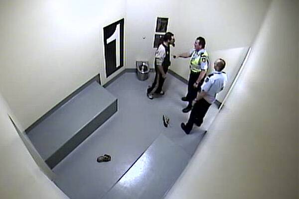CCTV footage showing the blow that landed Delacombe's Craig Frazer a 20-month jail sentence. Picture: Victoria Police