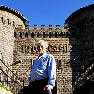 Kryal Castle owner Keith Ryall outside the tourist attraction in 2007.
