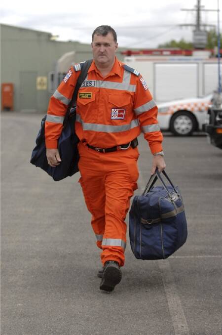 HELPING OUT: Ararat SES volunteer Geoff Dunmore prepares to head off to Queensland to help storm victims.