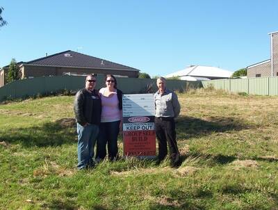 DREAM: Kylie and Gareth Cranage with Group Self Build technical advisore Gary Seymour.