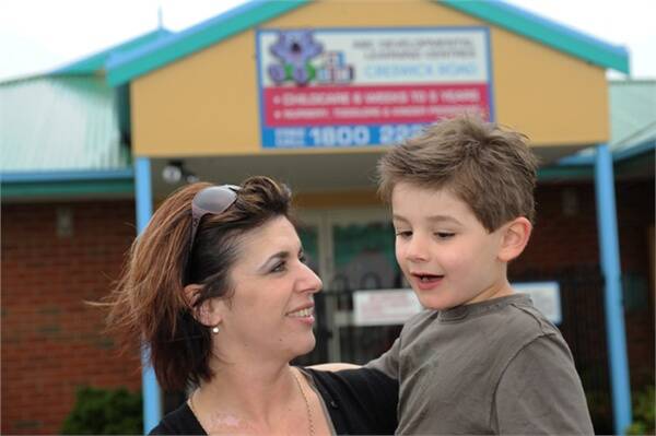 PARENT: Kim Paterson and son Oliver at the  ABC centre in Creswick Rd, Ballarat.
