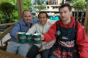 SUPPORT: Launching Tea for Timor at Bunnings, from left, Ballarat City councillor Des Hudson, East Timorese Sancho Da Silva and Bunnings manager Justin Catley. Picture: Lachlan Bence
                                                                                                                                                                                                                        