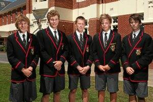 Boys: Ballarat Clarendon College boys’ firsts, from left, Chris McWilliam, Charlie Renney, Alex Nash, Sam Seitz and Sam Upton.