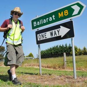 Fundraiser: Nathan Skewes plans to walk from Melbourne to Ballarat to raise money for the Seccull family. Picture: Kate Healy