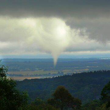 LET'S TWIST: A mini-twister that appeared in Ballarat's south yesterday.  Picture: Mark Robertson