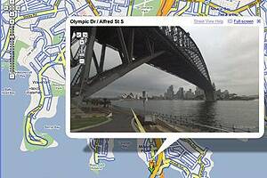 Up close and personal ... the Sydney Harbour Bridge as it appears on Google Street View.