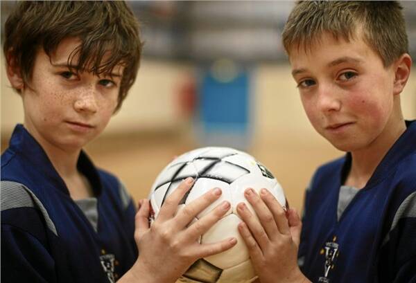 CHALLENGE: Lachlan Dawson, left,  and Jackson Leach are in the Victorian squads for  the National School Futsal Championships. Picture: Daniel Hartley-Allen