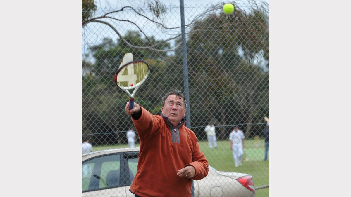 Buninyong and District Tennis Association A1.  Ross Creek v Warrenheip Lawn.   Warrenheip Lawn Denis Day. Pic Lachlan Bence.  