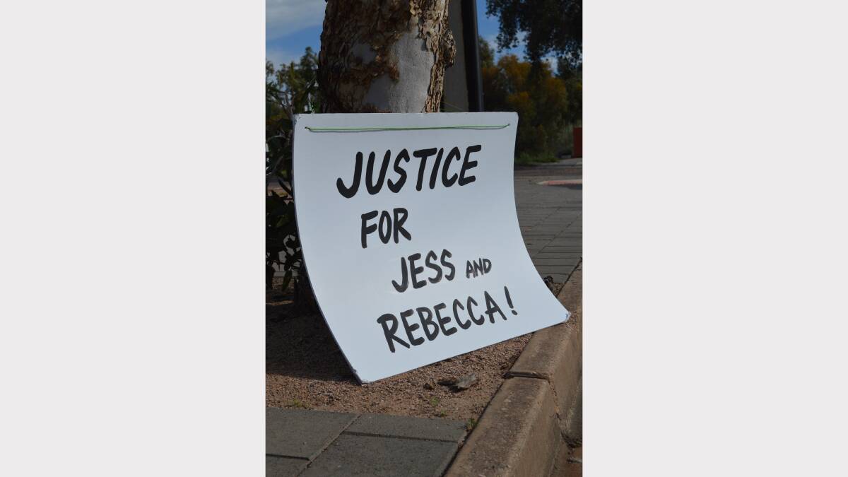 A sign set up outside the Port Augusta Courthouse as Jose Omonte-Extrada appeared via video link.