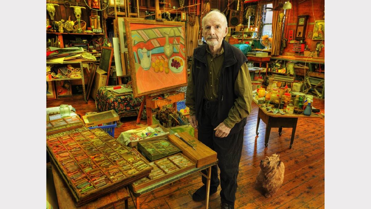 St Arnaud artist John Ogburn with some of his works.