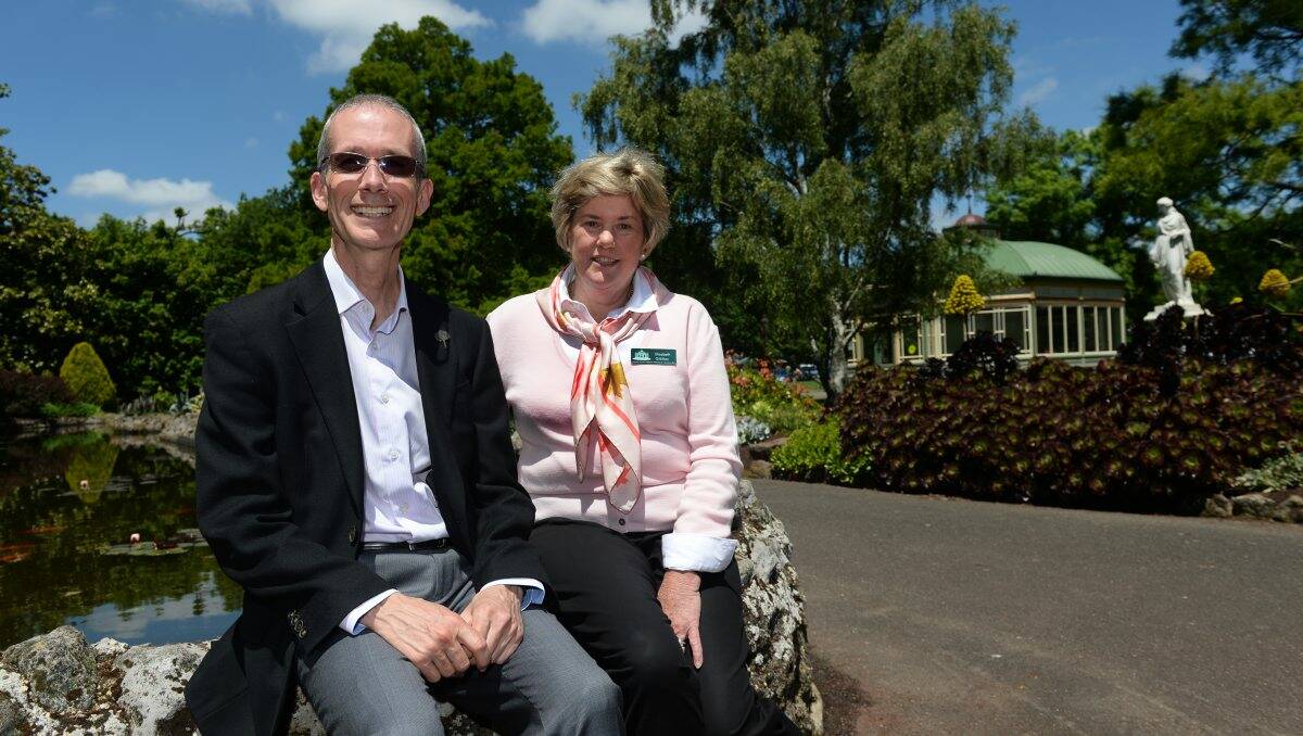 Garden support: Royal Botanic Gardens Melbourne director Tim Entwhisle and Friends of the Ballarat Botanical Gardens president Elizabeth Gilfillan. PICTURE: ADAM TRAFFORD