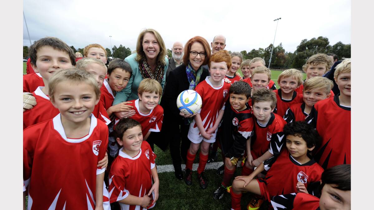 Past Prime Minister Julia Gillard in Ballarat for Soccer Launch Photo: Justin Whitelock 