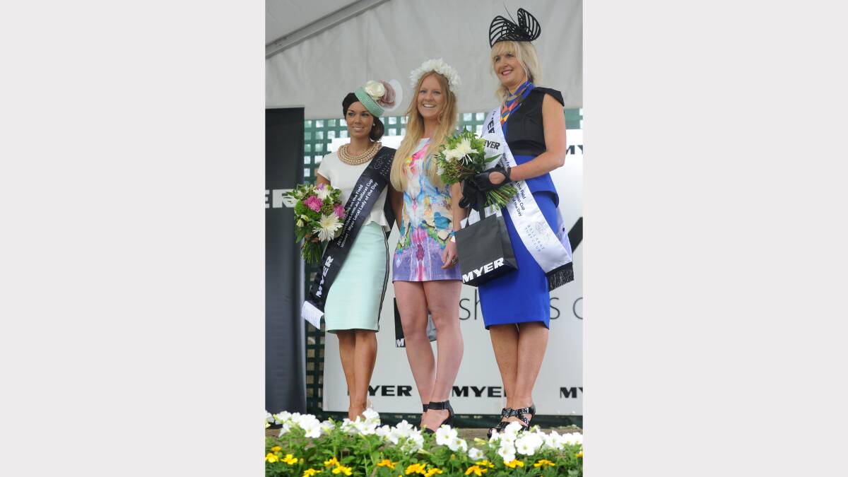 Fashions on the Field Local Lady: Louise McCartin 1st Place, Alicia Thomas (The Courier), Robyn Titheridge Runner Up
