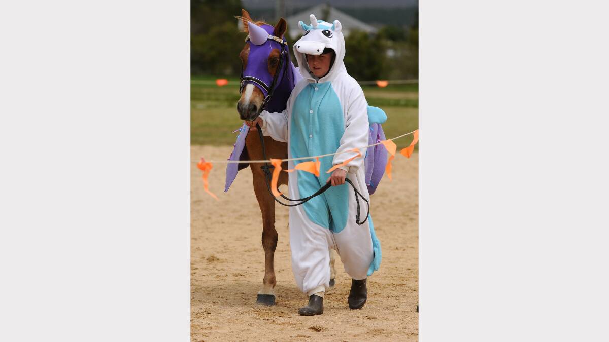 Smythesdale and District Pony Club Fun Day. Shannon Foss 14 with Whinnie  (Fancy Dress) Picture: Justin Whitelock 
