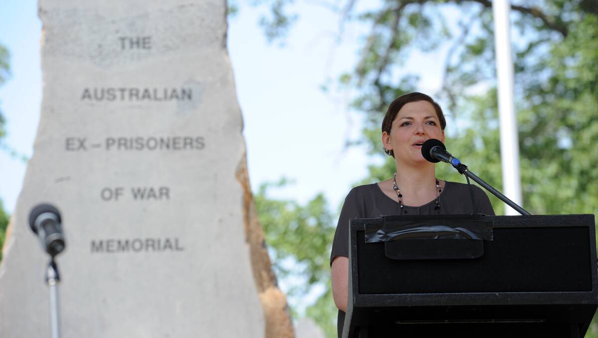 Guest Speaker Rosalind Hearder - Author of "Keep The Men Alive" - The Ex-POW Memorial 10 Year Anniversary. Picture: Justin Whitelock 