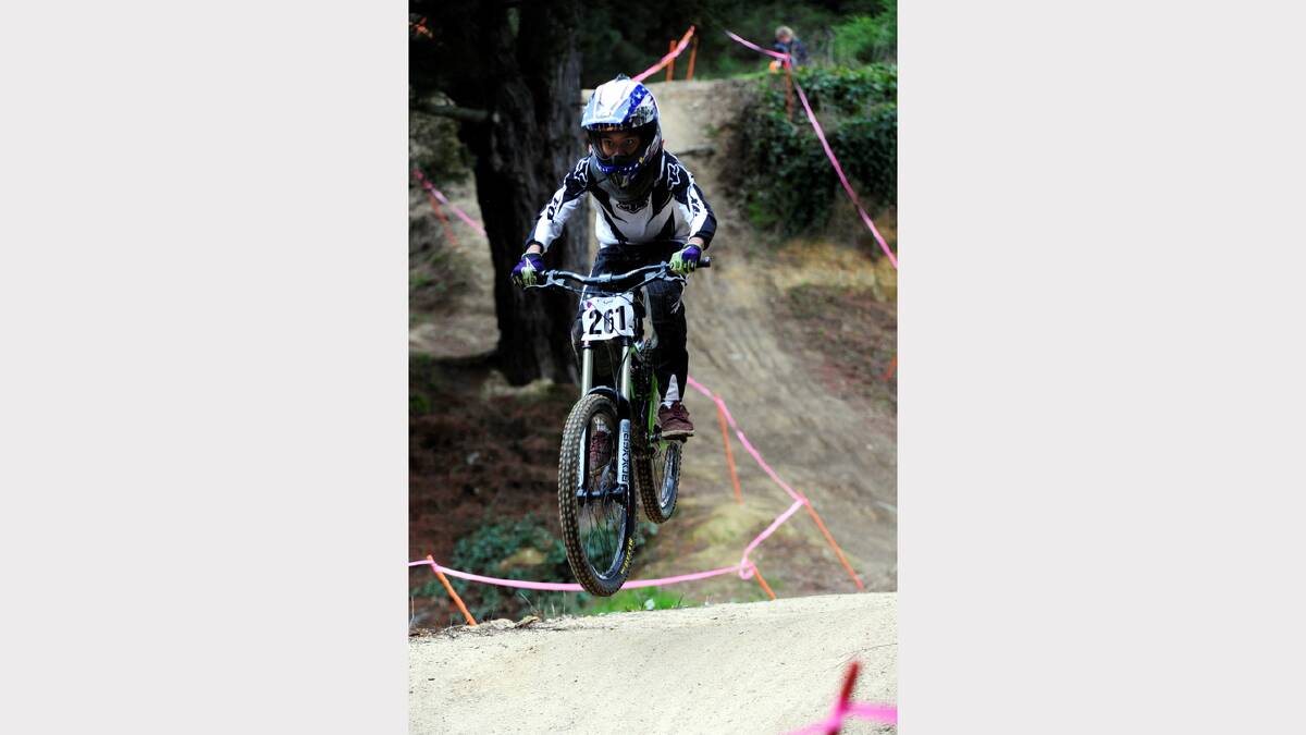 2013 King of Ballarat Downhill Mountain Bike racing. Majoub Al-Noah (U15) PICTURE: JEREMY BANNISTER