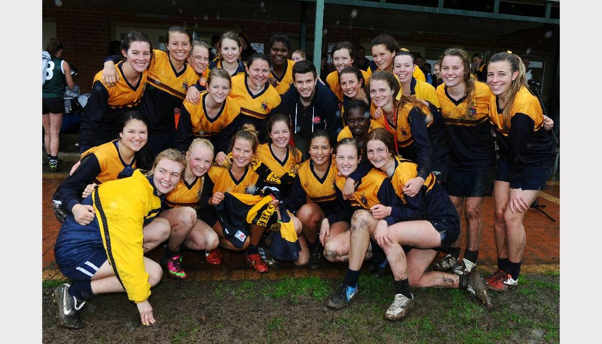 Herald Sun Shield girls football grand-final  Division 2 runners up- Ballarat Grammar. PHOTO: KATE HEALY.