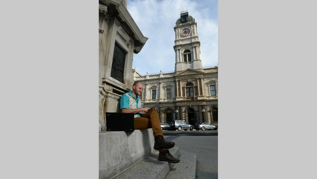 Free Wifi coming to Ballarat - Jeremy Caunt outside Town Hall. PIC: ADAM TRAFFORD