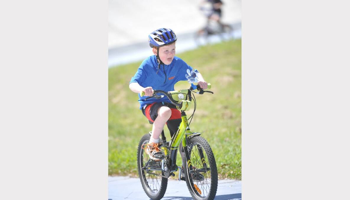 Kids Cycling at the Sebastopol Velodrome  5 year old Matthias Liston. Pic Lachlan Bence