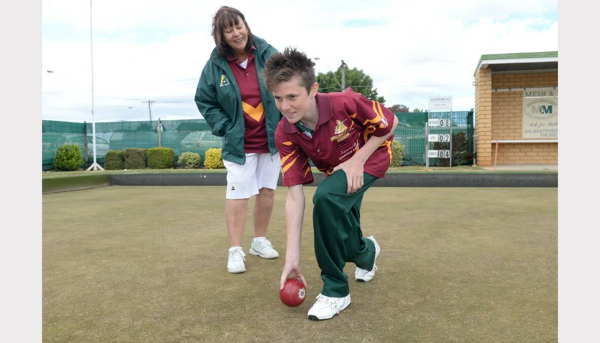 Junior bowls development squad. Marie Russell and Todd Blackburn, 15. PHOTO: KATE HEALY