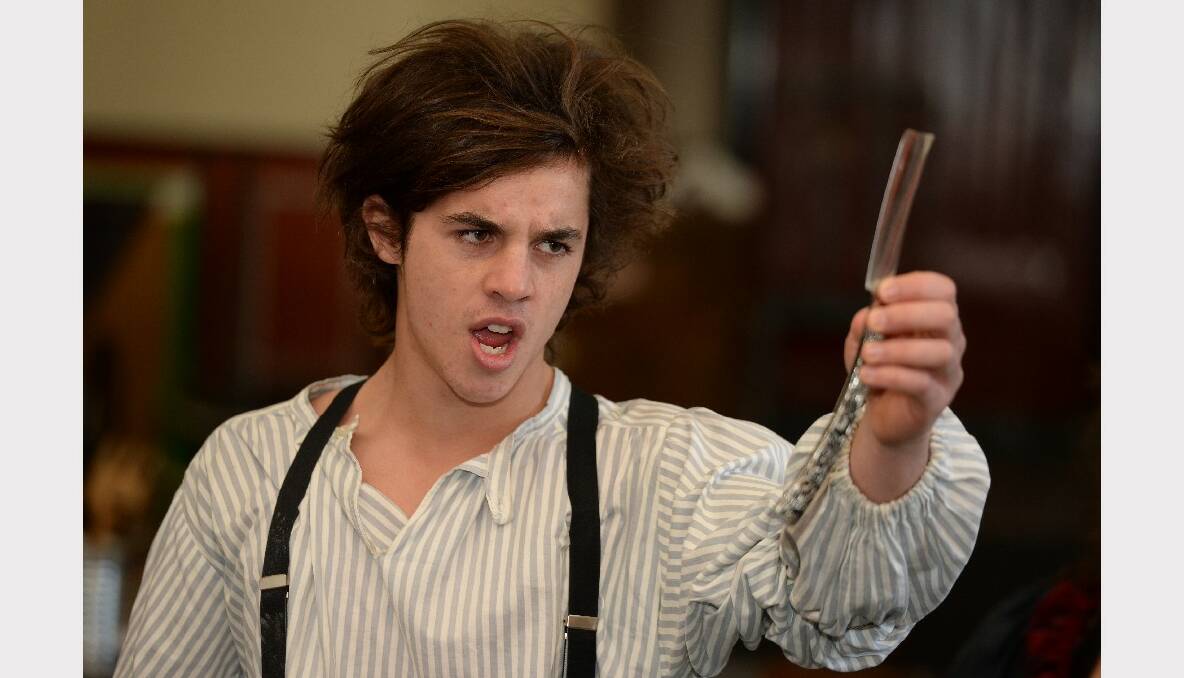 Dress rehearsal of Sweeney Todd performed by students from St Patrick's College and Loreto College. Luke Wilson, playing Sweeney Todd. PHOTO: KATE HEALY.