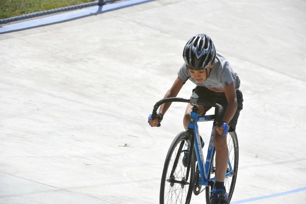 Kids Cycling at the Sebastopol Velodrome  8 Year Old Ziggy Lee. Pic Lachlan Bence